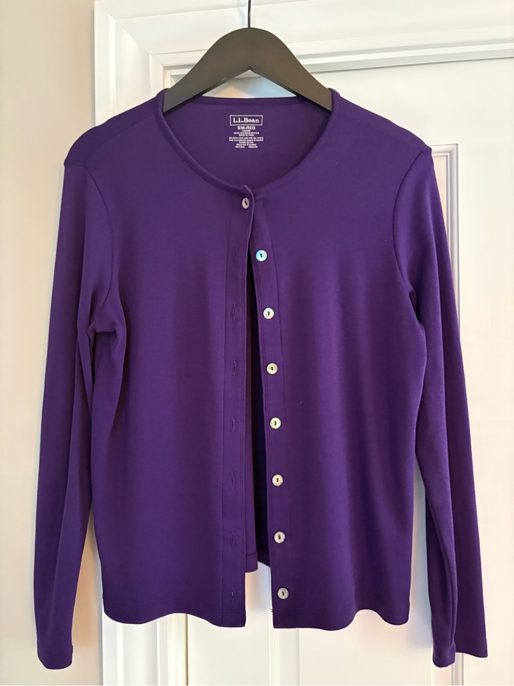 L.L. Bean Women’s Purple Button-Front Knit Cardigan